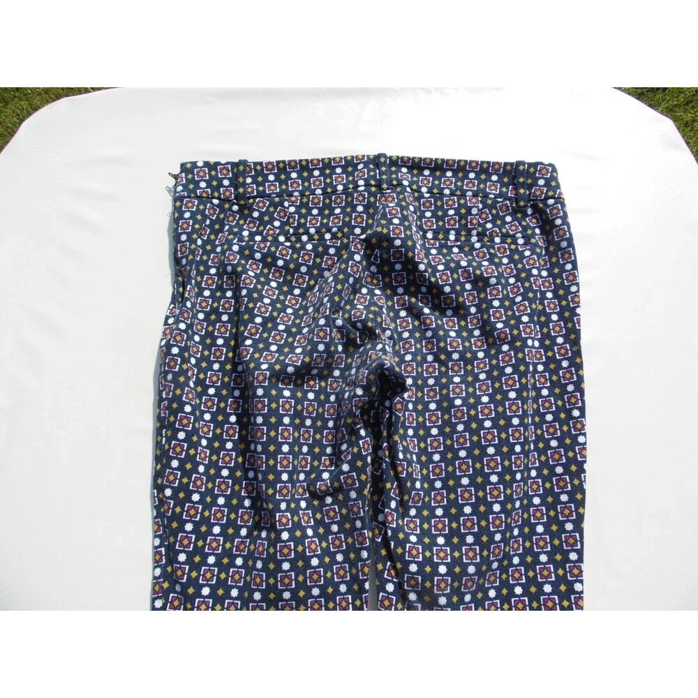 J Crew Pants Womens 8 Geometric  Fit Flat Front Capris
